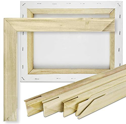 Besthobby Profi Keilrahmenleisten (2X 50cm) Holzleisten Bausatz Set zum selbst zusammenbauen ohne Leinwand