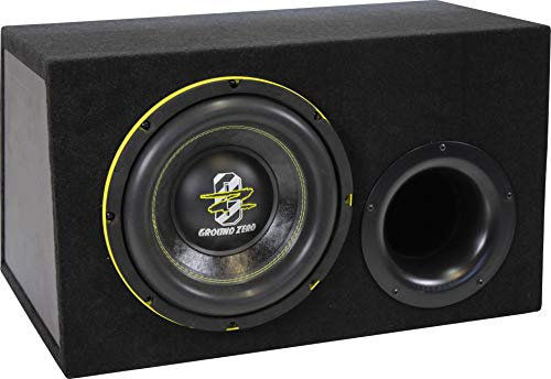 Ground Zero GZHW 25XSPL-D2 BR - Subwoofer SPL 25 cm nell'alloggiamento - Subwoofer cassa passiva Bass Reflex, cassa di alta qualità in MDF, portata 1200 Watt RMS, 2 x 2 Ohm con dimensioni compatte