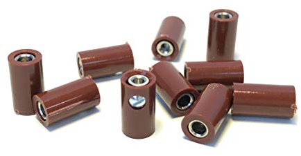 BELI-BECO 61/6 Kupplung für Querlochstecker - Miniatur-Bananenstecker mit Stift-Ø: 2,6mm - 10 Stück (Braun)