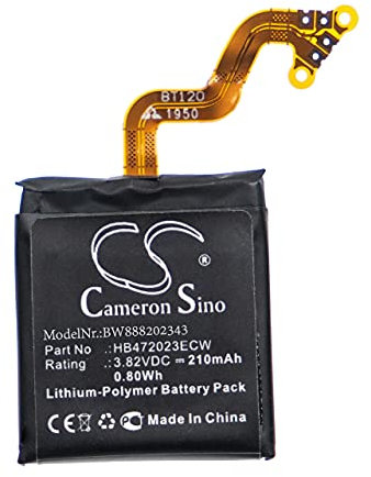 vhbw Akku kompatibel mit Huawei GT2 42mm Smartwatch Uhr Fitnessarmband (210mAh, 3,82V, Li-Polymer)