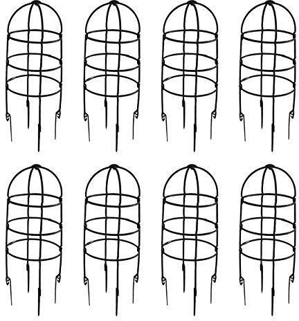 HUIKJI Lot de 8 treillis de jardin en plastique avec revêtement pour vigne, légumes, fruits et fleurs avec pieds réglables 49 cm