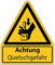 Aufkleber Warnaufkleber Achtung Quetschgefahr Hand Warnung Warnschild Folie signalgelb ähnl. ISO 7010 | Größen wählbar Made in Germany, Größe: 420x490 mm