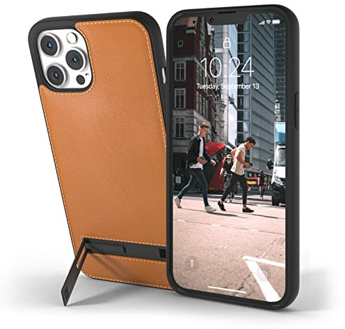 Snakehive Metro Leather Case for Apple iPhone 12 Pro Max || Real Leather Phone Case with Stand || Genuine Leather & MagSafe Compatible Leather Cover with Kickstand (Tan)