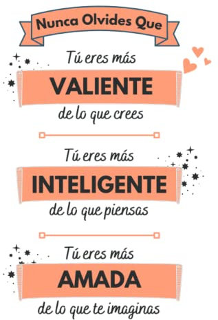 Valiente, Inteligente Y Amada: Regalos originales para Mujer , Hombre , Amigas , Esposa , Madre , Familia , ... | Cuaderno A5 Perfecto para tomar ... Pensamientos, objetivos , Diario o Agenda .