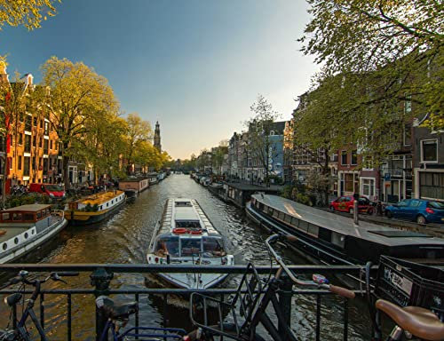 hansepuzzle 105316 - Kanal in Amsterdam Puzzle 1000 Teile - Reisen-Puzzle mit hochwertiger Aufbewahrung: Kartonbox und wiederverschließbarem Beutel - Format 60 × 46 cm