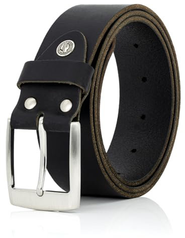 LINDENMANN Gürtel Herren Büffelleder 40 mm schwarz, Farbe/Color:schwarz, Size US/EU:Bundweite 110 cm Gesamtlänge 125 cm W 43.3 XL