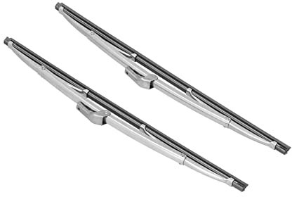 Escobillas Limpiaparabrisas Delanteras, Escobilla Limpiaparabrisas Universal de Acero Inoxidable Goma Plateada Pulida para Automóvil