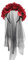 Damen Haarreif Krone Blumen Rosa mit Schleier Halloween Stirnband Tag der Toten Mexiko Frisur Braut Geist Gothic Blumengirlande Vintage Zubehör Halloween Kostüm Hochzeit, rot, 58