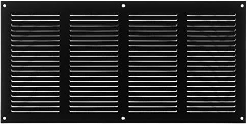Steinberg14 Griglia di Ventilazione Rettangolare 400x200 mm - Griglie di Aerazione in Metallo Antracite - Serranda di Scarico dell'aria con Zanzariera - Copri Bocchetta Interna a Parete e a Soffitto
