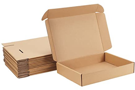 HORLIMER 20 Pack Shipping Boxes, 11x8x2 inches Brown Corrugated Cardboard Mail Boxes, Packaging Boxes for Mailing, Business