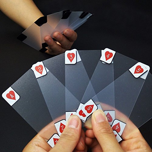 DEARBORN Poker-Spielkarten aus transparentem Kunststoff, wasserfest