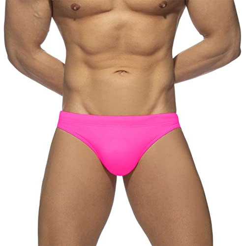 Harpily Slips de Bain Homme Comfort Swimming Trunk Maillots de Bain Slips Ceinture Élastique + Corde de Réglage Slip Bain Homme -Homme Rose-b