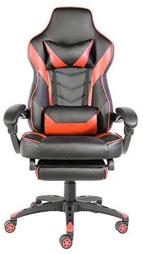 MOLVUS Gaming-Stuhl im Racing-Stil, hohe Rückenlehne, ergonomischer Video-Gaming-Stuhl, Kopfstütze und Lendenwirbelstütze, E-Sport-Drehstuhl, Kopfstütze und Lendenwirbelstütze, E-Sport-Drehstuhl