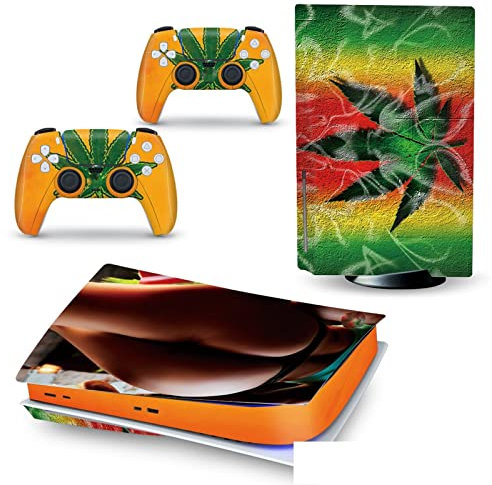 KACBRU Skin autocollant pour console PS5 Edition disque et 2 manettes en vinyle pour PS5 version 42488