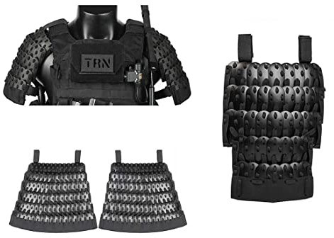 AYAY Samurai Taktische Rüstung, Taktische Rüstung Komplettes Set - Beinhaltet 2X Schulterpolster + 1x Leistenpolster + 2X Rockschutz (ohne Weste)