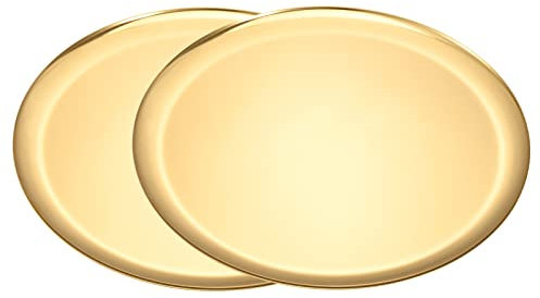 luvtree Set of 2 Large Round Gold Stainless Steel Tray – Multipurpose for Cosmetics, Jewellery, Candles, Champagne & Coffee Table Decoration. Mirror-polished & Vacuum-coated, Fade-resistant