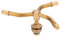 Fiorky 2/3/4 Arme Rasen Wald Sprinkler Messing Bushfire Schutz Sprinkler Kopf Große Fläche Abdeckung 360° Drehung für Rasen Garten Bewässerung (3 Arm)