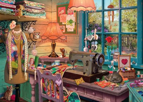 Ravensburger The Sewing Shed 1000 Teile Puzzle für Erwachsene - 12000334 - Handwerkliches Werkzeug, Made in Germany, jedes Teil zusammen