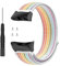 CJYVZN Bracelet en nylon compatible avec Garmin Forerunner 45/45S - Bracelet de rechange pour montre convient à Garmin Swim 2 - Accessoires de poignet en métal (noir arc-en-ciel)