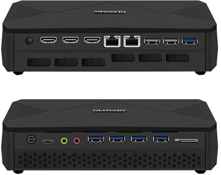 Glovary Gaming Mini PC RTX 3060 Core i7 12700H (14C20T, up to 4.7GHz) Windows 11 Pro, DDR5 16GB RAM 256GB NVMe SSD, Micro Desktop Computer, Dual i226V 2.5GbE LAN, USB3.2, SD, WiFi6, BT5.2