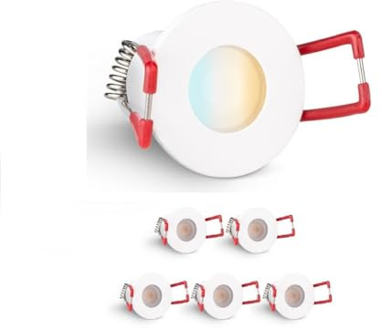 LEDUX 3W Mini LED Spots CCT Farbwechsel Warm-Neutral-Kalt-Weiß, Farbtemperatur einstellbar + Dimmbar über Funk & Wifi, smarthome Einbaustrahler IP65 Schutz für Innen- und Außen (Weiß, 6x Minispot)
