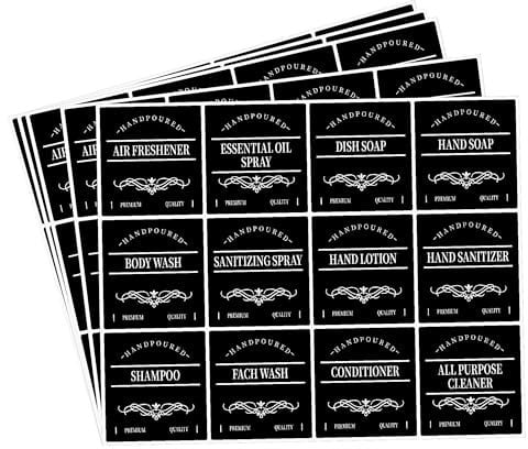 Hycodest 70x65mm Removable Labels Water Resistant Stickers,Water/Oil Resistant Stickers Cleaning Labels for Laundry Room 60 Pcs (Black)