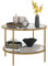 HOMCOM Beistelltisch Rund Couchtisch mit Ablage, Stahlrahmen, Kaffeetisch, Nachttisch für Wohnzimmer, Schlafzimmer, Gold, Ø60 x 43 cm
