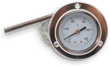DOJA Barcelona | Thermomètre Four À Bois 0-500°C | Thermomètre BBQ en Acier Inox | Pour Barbecue, Pizza, Cuisson, Four Solaire, Sonde Température