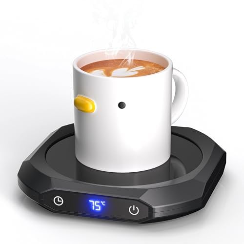 Mug Warmer, 1-12H Timer Coffee Mug Warmer for Home Office Desk, 3 Temperature Settings Smart Candle Warmer Auto Shut Off Smart Electric Beverage Warmer for Coffee, Tea, Water, Milk and Cocoa