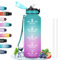 Botella 1.5 Litros, con Pajita, a Prueba de Fugas, Botella Reutilizable con Eslogan Motivacional, Botella Agua Gimnasio, Cantimplora para Correr, Ciclismo, Senderismo