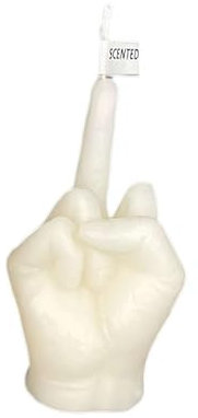 Kreative Mittelfingerkerzen, lustige, witzige Geste, Duftkerzen, Schreibtischstatuen, Streichkerze, Geschenk, Heimdekoration, Ornamente, Neuheit Geburtstagsgeschenk (weiß)