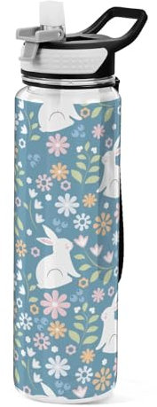 Ewusp Bouteille d'eau de sport avec paille et couvercles, 950 ml, étanche, réutilisable, sans BPA, pour salle de sport, fitness, cyclisme, école, bureau