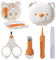 Baby Nagelpflegeset mit Bärenetui 5-in-1 Baby Gesundheitswesen Kit mit Sicherheit Baby Nagelschere Baby Nagelknipser Baby Nagelfeile für Neugeborene Essential Grooming Kit mit Aufbewahrungstasche