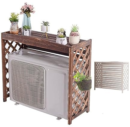 Cubierta de aire acondicionado, valla de madera decorativa para aire acondicionado, barandilla para aire acondicionado, red para bote de basura, rejilla oculta, rejilla protectora para aire acondici