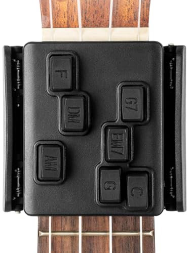 Ukulele Chord Presser Ukulele Attachment Guitar Trainer, Easy Press Chord Ukulele Aid, Guitar Chord Trainer für 53-66 cm Ukulele, Anfänger-Friendly Ukulele Zubehör für Chord Practice