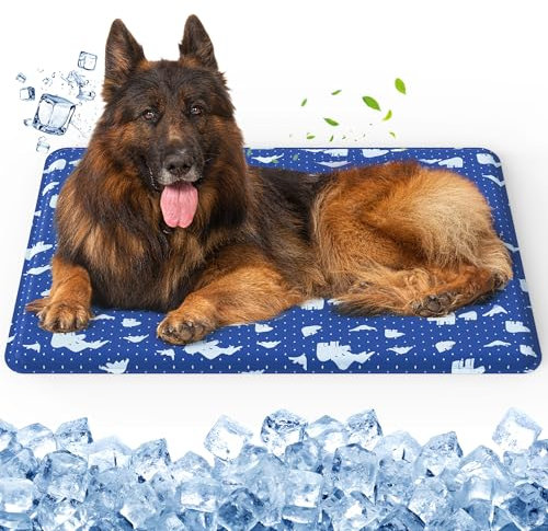 petnf Kühlmatte für Hunde & Katzen – Selbstkühlende Gel-Matte mit Kratzfester Oberfläche, Wasserdicht – Ideal für Zuhause, Auto, Garten – 70x120cm