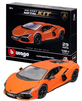 Bburago - Modell-Bausatz Lamborghini Revuelto Maßstab 1:24, Bausatz mit 29 Teilen, Detaillierte Nachbildung mit offizieller Lamborghini-Lizenz