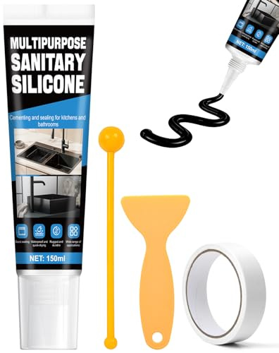AllisWay Silicone Nero, Impermeabile e Altamente Resistente, Nero, 150 ml