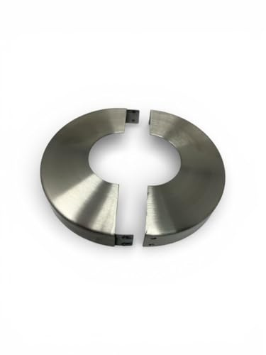 Abdeckrosette Geteilt Abdeckung Blende für Rohr 42,4 mm Edelstahl teilbar Rosette 103 mm rund zweiteilig Pfosten Geländer Terrase Stange Rundrohr Balkon Schraubenabdeckung