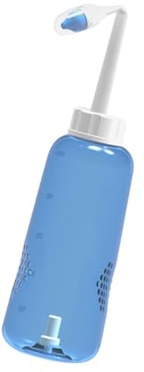LALAFINA Bouteille Lavage Nasal 500 Ml en Plastique Contrôle du Débit D'eau et Deux Embouts, Nettoyeur Nasal pour Garçon et Filles et Adultes Sérum Physiologique Bouteille