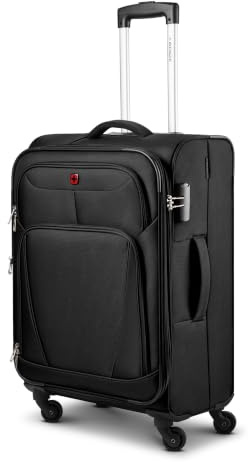 WENGER Check-in Koffer für Damen und Herren | mittelgroßer Trolley 42 x 29 x 67 cm aus hochwertigem Polyester 600D Material | Erweiterbar & Fronttasche| Beaumont Serie