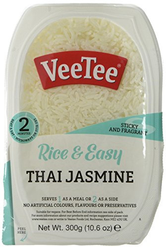 VeeTee - Thai Jasmine Rice - Microwavable, Gluten Free, 300 g (Pack of 6)