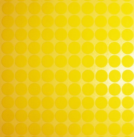 Self-Adhesive Tailors Round Labels, Diameter 13mm, A Pack of 15 Sheets/132 Stickers per Sheet – Bright Yellow