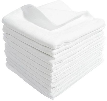 10 Mullwindeln 60x80 cm Weiss 100% Baumwolle - Kochfest bis 95° Moltontuch Mulltuch Spucktuch Stoffwindel Mulltücher