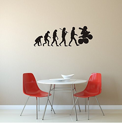 blattwerk-design Wandtattoo - Evolution Quad - Quadfahrer - Fahrzeug - Outdoor (M010 Weiß, 450 mm x 150 mm)