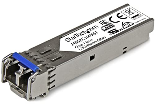 StarTech.com 10 Pack HPE J4858C Compatible SFP Module - 1000BASE-SX - 1GbE Multi Mode (MMF) Fiber Optic Transceiver - 1GbE SFP - LC 550m - 850nm - DDM HPE 1400, 1700, 1820 (J4858C10PKST)