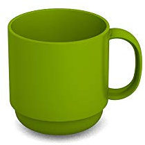 Ornamin Becher 250 ml grün (Modell 508) / Mehrweg-Becher Kunststoff, Kaffeebecher, Henkelbecher