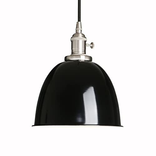Phansthy Pendelleuchten Esstisch Vintage Schwarz Industrial Metall Lampenschirm Hängeleuchte,Hängelampe, Küchenlampen Hängend Vintage, Hängelampe Esstisch, Pendellampe im Landstil (Schwarz)