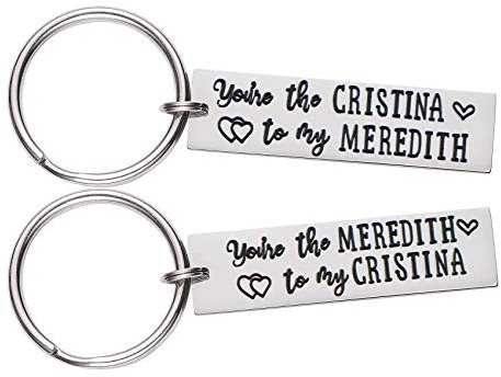 LParkin Friendship Gifts Lot de 2 porte-clés anatomie Gris, Meredith - Cristina, M