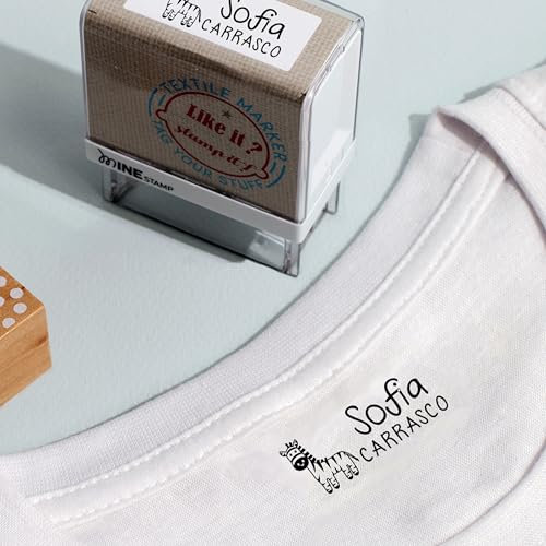 Stamp by Me | Sellos Nombre Personalizados | Marcador ropa niños | 9 Diseños | Sellos de Tinta Permanente Resistente al Agua